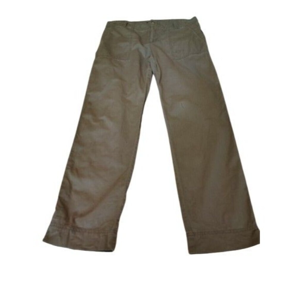 Lauren Ralph Lauren Womens Size 6 Olive Khaki Wide Leg Utility Pants 100% Cotton